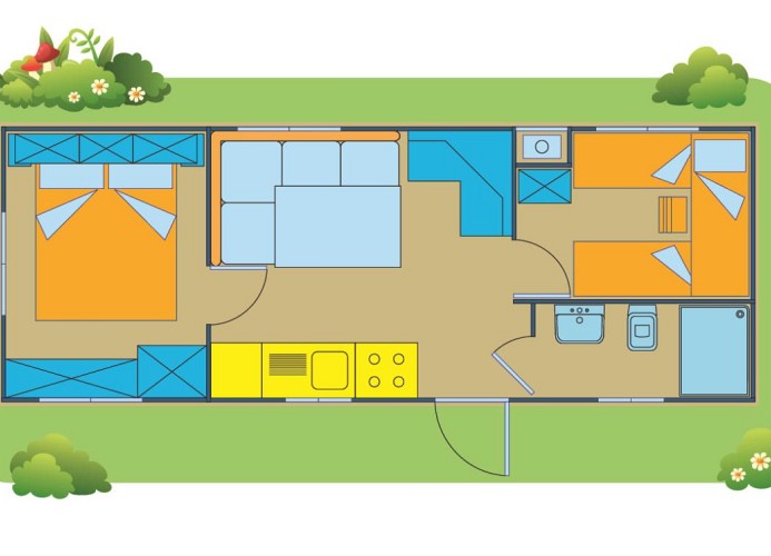 Feriendorf Cisano San Vito Mobilehome Happy Premium mit Panoramablick 